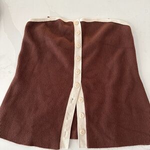 Abercrombie button down tube top (brown)